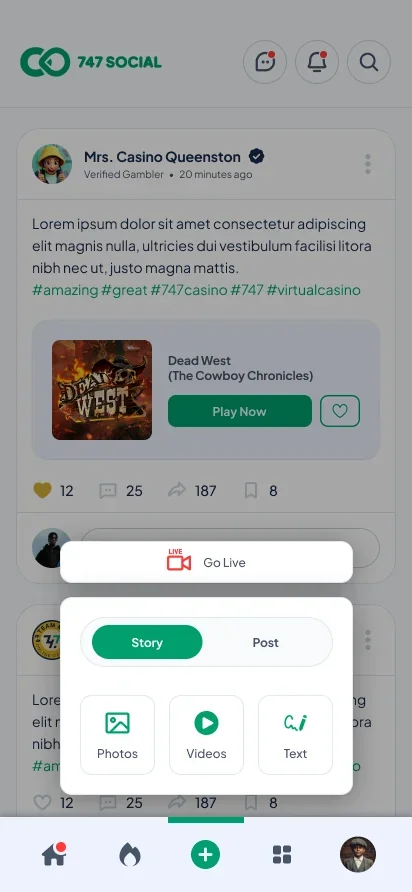747 Social Casino - Stories